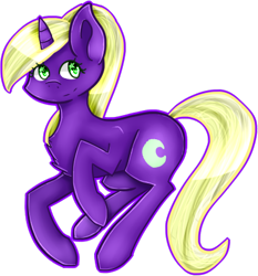 Size: 391x420 | Tagged: safe, artist:kittenburger3, oc, oc only, oc:midnight twinkle, pony, unicorn, female, horn, simple background, smiling, transparent background, unicorn oc