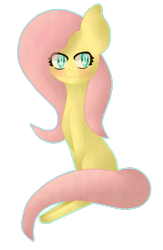 Size: 396x606 | Tagged: safe, artist:kittenburger3, fluttershy, pony, g4, blushing, female, simple background, solo, transparent background