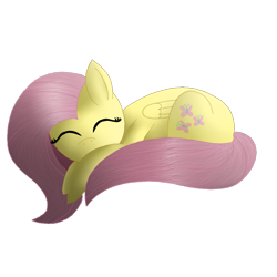 Size: 700x700 | Tagged: safe, artist:kittenburger3, fluttershy, pegasus, pony, g4, eyes closed, female, lying down, prone, simple background, sleeping, solo, transparent background