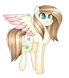 Size: 792x900 | Tagged: safe, artist:oniiponii, oc, oc only, pegasus, pony, colored pupils, female, freckles, full body, hooves, mare, pegasus oc, simple background, solo, spread wings, tail, transparent background, wings