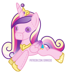 Size: 650x709 | Tagged: safe, artist:jennieoo, princess cadance, alicorn, original species, plush pony, pony, g4, plushie, show accurate, simple background, solo, transparent background, vector