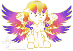 Size: 1700x1200 | Tagged: safe, artist:galeemlightseraphim, oc, oc only, oc:galeem light, pegasus, pony, seraph, :i, base used, chest fluff, ethereal wings, female, mare, multiple wings, pegasus oc, simple background, solo, starry wings, transparent background, wing fluff, wings