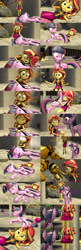 Size: 3840x11864 | Tagged: safe, artist:fazbearsparkle, sunset shimmer, twilight sparkle, alicorn, pony, comic:mlp in special strike rebellion, equestria girls, g4, my little pony equestria girls: better together, 3d, comic, five nights at freddy's, geode of empathy, magical geodes, shadow freddy, source filmmaker, spring bonnie, the special strike, the special strike rebellion, thehottest dog, twilight sparkle (alicorn)