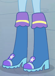 Size: 668x916 | Tagged: safe, trixie, equestria girls, g4, boots, boots shot, high heel boots, legs, pictures of legs, shoes, solo, trixie wearing her boots
