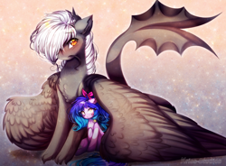 Size: 3400x2500 | Tagged: safe, artist:krissstudios, oc, dracony, dragon, earth pony, hybrid, pony, female, high res, male, mare, size difference
