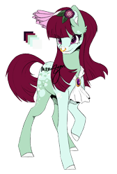 Size: 672x999 | Tagged: safe, artist:mewzynn, oc, oc only, oc:crimberry snow, earth pony, pony, coat markings, colored hooves, ear fluff, earth pony oc, eye clipping through hair, female, full body, hooves, mare, nose piercing, nose ring, piercing, raised hoof, signature, simple background, solo, tail, transparent background