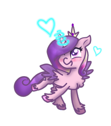 Size: 1970x2217 | Tagged: safe, artist:nitlynjane, princess cadance, alicorn, pony, g4, blushing, chest fluff, chibi, crown, cute, cutedance, female, glowing, glowing horn, heart, hearts and hooves day, holiday, hoof fluff, horn, jewelry, magic, magic aura, mare, one eye closed, regalia, simple background, smiling, solo, spread wings, transparent background, unshorn fetlocks, valentine's day, wings