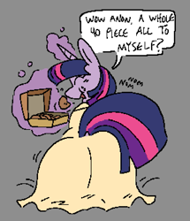 Size: 615x715 | Tagged: safe, artist:qoolguy, twilight sparkle, pony, unicorn, g4, butt, female, plot, solo, the ass was fat, this will end in weight gain, twibutt, unicorn twilight