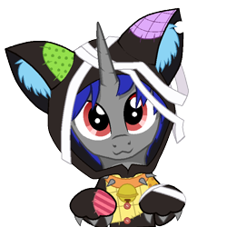 Size: 720x720 | Tagged: safe, artist:zeka10000, oc, oc:enigan, pony, unicorn, :3, cat ears, catsuit, claws, clothes, collar, costume, ear fluff, hoodie, kigurumi, looking at you, simple background, solo, transparent background, vector