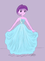 Size: 1500x2000 | Tagged: safe, artist:fude-chan-art, amethyst star, sparkler, equestria girls, g4, clothes, dress, female, simple background, solo