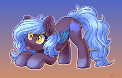 Size: 3859x2480 | Tagged: safe, alternate character, alternate version, artist:dandy, oc, oc only, oc:umbrella, bat pony, pony, :3, ;p, bat pony oc, bat wings, commission, cute, ear fluff, eye clipping through hair, female, gradient background, high res, mare, mlem, one eye closed, silly, solo, tongue out, wings, ych result