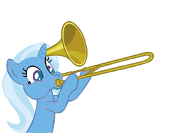 Size: 890x694 | Tagged: safe, artist:leonardo51105, trixie, pony, unicorn, g4, musical instrument, simple background, solo, transparent background, trombone