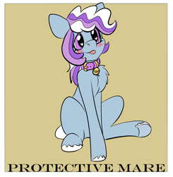 Size: 1632x1664 | Tagged: safe, artist:brainiac, part of a set, oc, oc:whiskey lullaby, cat, cat pony, original species, pony, collar, female, mare, meme, no context, protective mare (set), solo