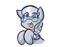 Size: 792x591 | Tagged: safe, artist:zutcha, silver spoon, earth pony, pony, g4, :3, eye clipping through hair, glasses, smiling, solo
