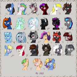 Size: 3000x3000 | Tagged: safe, artist:ske, oc, classical hippogriff, earth pony, hippogriff, pegasus, pony, unicorn, emotions, furry, furry oc, high res