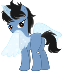 Size: 2279x2593 | Tagged: safe, artist:muhammad yunus, oc, oc only, oc:siti shafiyyah, pony, unicorn, 2022 community collab, derpibooru community collaboration, g4, base used, bedroom eyes, butt, female, glowing, glowing horn, high res, hooves, horn, looking at you, looking back, looking back at you, mare, medibang paint, plot, simple background, smiling, smiling at you, solo, standing, sultry pose, tail, transparent background, unicorn oc, wings