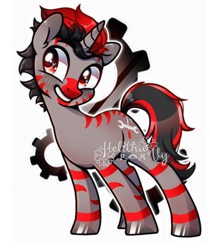 Size: 1310x1557 | Tagged: safe, artist:helithusvy, oc, oc only, pony, unicorn, base used, commission, full body, grin, hooves, horn, male, outline, signature, simple background, smiling, solo, stallion, standing, tail, transparent background, two toned mane, two toned tail, unicorn oc, watermark, white outline