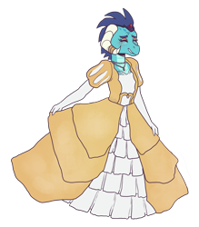 Size: 2800x3200 | Tagged: safe, artist:monnarcha, princess ember, anthro, g4, clothes, dress, gown, high res, simple background, solo, transparent background
