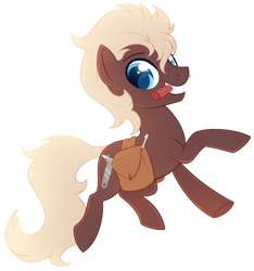 Size: 1024x1095 | Tagged: safe, artist:xnightmelody, oc, oc only, oc:spanner, earth pony, pony, bag, earth pony oc, male, mouth hold, saddle bag, screwdriver, simple background, solo, transparent background