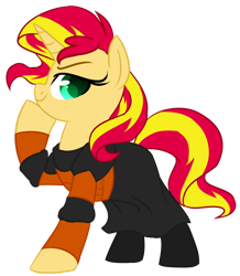 Size: 1024x1174 | Tagged: safe, artist:xnightmelody, sunset shimmer, pony, unicorn, g4, clothes, crossover, female, simple background, sith, solo, star wars, transparent background