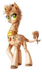 Size: 1024x1768 | Tagged: safe, artist:xnightmelody, oc, oc only, giraffe, female, giraffe oc, jewelry, necklace, simple background, solo, transparent background