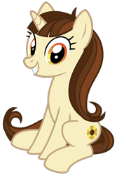 Size: 2000x3000 | Tagged: safe, artist:cheezedoodle96, dawnlighter, pony, unicorn, g4, .svg available, bangs, female, friendship student, full body, grin, high res, hooves, horn, looking at you, mare, show accurate, simple background, sitting, smiling, smiling at you, solo, svg, transparent background, vector