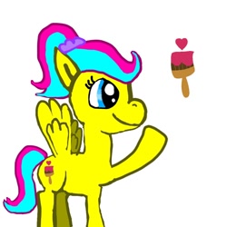 Size: 1000x1000 | Tagged: safe, oc, oc only, oc:pink sparkles, pegasus, pony, g4, blue, paintbrush, pink, purple, simple background, solo, white background, yellow