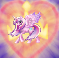 Size: 986x974 | Tagged: safe, artist:serra20, princess cadance, alicorn, pony, g4, colored wings, female, gradient wings, mare, solo, spread wings, wings