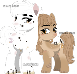 Size: 400x384 | Tagged: safe, artist:xleadmarex, oc, oc only, oc:caramel toffee, oc:verilus, earth pony, pony, appaloosa, coat markings, couple, duo, hug, next generation, simple background, standing, story included, transparent background