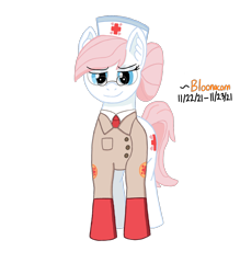 Size: 1400x1600 | Tagged: safe, artist:bloonacorn, nurse redheart, earth pony, pony, g4, /mlp/ tf2 general, medic, medic (tf2), simple background, solo, team fortress 2, transparent background