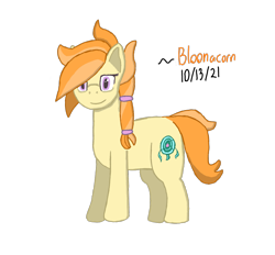 Size: 1400x1300 | Tagged: safe, artist:bloonacorn, oc, oc only, oc:safe haven, earth pony, pony, earth pony oc, full body, hooves, signature, simple background, smiling, solo, standing, tail, transparent background, two toned mane, two toned tail