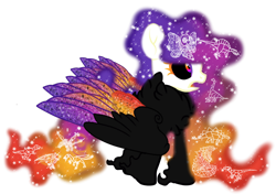 Size: 1700x1200 | Tagged: safe, artist:galeemlightseraphim, oc, oc only, oc:galeem light, pegasus, pony, black sclera, ethereal mane, female, galaxy mane, mare, pegasus oc, simple background, solo, stars, transparent background