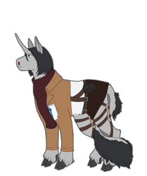 Size: 3600x4300 | Tagged: safe, artist:sashakruchkinatv, oc, pony, unicorn, clothes, male, scarf, simple background, solo, stallion, transparent background