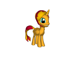 Size: 1200x900 | Tagged: safe, artist:thatradhedgehog, sunset shimmer, alicorn, pony, ponylumen, g4, 3d, alicornified, female, folded wings, full body, grin, hooves, horn, mare, shimmercorn, simple background, smiling, solo, standing, tail, three quarter view, transparent background, wings