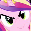 Size: 104x104 | Tagged: safe, princess cadance, queen chrysalis, g4, fake cadance, female, hi anon, meme, picture for breezies, reaction image