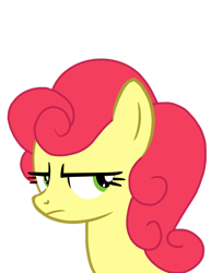 Size: 1280x1656 | Tagged: safe, artist:onebigbarbarian, strawberry sunrise, pony, g4, bust, female, mare, simple background, solo, transparent background, unamused, vector