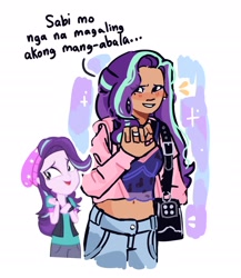 Size: 2000x2300 | Tagged: safe, artist:angehalos, starlight glimmer, human, equestria girls, equestria girls specials, g4, my little pony equestria girls: mirror magic, bag, belly button, filipino, high res, humanized, jewelry, philippines, ring, solo, translated in the comments