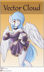 Size: 2160x3552 | Tagged: safe, artist:maximus, oc, oc only, oc:vector cloud, pegasus, anthro, anthro oc, female, high res, solo