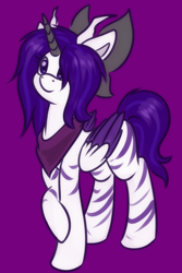 Size: 1000x1500 | Tagged: safe, artist:shad0w-galaxy, derpibooru exclusive, oc, oc only, oc:halo, alicorn, pony, bandana, bowtie, clothes, cute, doodle, female, horn, horns, mare, solo, stripes, wings