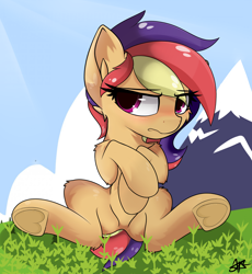 Size: 2300x2500 | Tagged: safe, artist:starmaster, oc, oc:crystal rose, pony, blushing, high res, sitting, solo