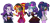 Size: 2144x991 | Tagged: safe, artist:yulianapie26, rarity, starlight glimmer, sunset shimmer, twilight sparkle, equestria girls, g4, bare shoulders, base used, clothes, costume, dia de los muertos, face paint, female, simple background, sleeveless, smiling, transparent background