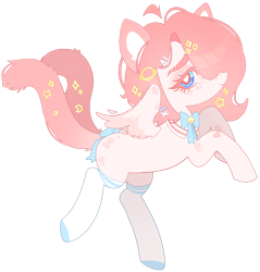 Size: 1024x1069 | Tagged: safe, artist:miioko, oc, oc only, pegasus, pony, clothes, heart eyes, multiple tails, pegasus oc, simple background, smiling, socks, solo, tail, transparent background, wingding eyes, wings