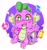 Size: 1911x2032 | Tagged: safe, artist:cocopudu, spike, dragon, g4, cute, cute little fangs, fangs, gem, looking at you, male, open mouth, open smile, simple background, smiling, smiling at you, solo, spikabetes, waving at you, white background, white pupils, winged spike, wings