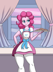 Size: 1400x1900 | Tagged: safe, artist:zachc, pinkie pie, equestria girls, g4, my little pony equestria girls: better together, the craft of cookies, apron, clothes, cookie, female, food, solo