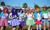 Size: 3160x1897 | Tagged: safe, artist:destructivedoll, artist:drowninginrice, artist:sarahndipity cosplay, artist:shelbeanie, artist:vonswitz, applejack, fluttershy, pinkie pie, rainbow dash, rarity, twilight sparkle, human, equestria girls, g4, 2017, clothes, cosplay, costume, humane five, humane six, irl, irl human, multicolored hair, photo, rainbow hair