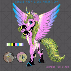 Size: 1600x1600 | Tagged: safe, discord, fluttershy, oc, draconequus, pegasus, pony, g4, adoptable, fusion, fusion:discord, fusion:fluttershy, horn, selling, solo, spread wings, wings