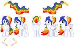 Size: 1280x904 | Tagged: safe, alternate version, artist:galeemlightseraphim, oc, oc only, pegasus, pony, base used, chest fluff, male, multicolored hair, pegasus oc, rainbow hair, simple background, stallion, transparent background