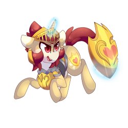 Size: 1280x1280 | Tagged: safe, artist:star-theft, oc, oc:gold heart, pony, unicorn, armor, magic, male, shield, simple background, solo, stallion, transparent background