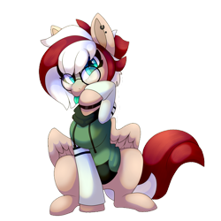Size: 1280x1280 | Tagged: safe, artist:star-theft, oc, pegasus, pony, clothes, female, glasses, green tongue, hoodie, mare, simple background, solo, tongue out, transparent background