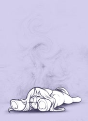 Size: 930x1280 | Tagged: safe, artist:amishy, oc, oc only, pony, unicorn, eyes closed, floppy ears, lying down, prone, solo, sploot